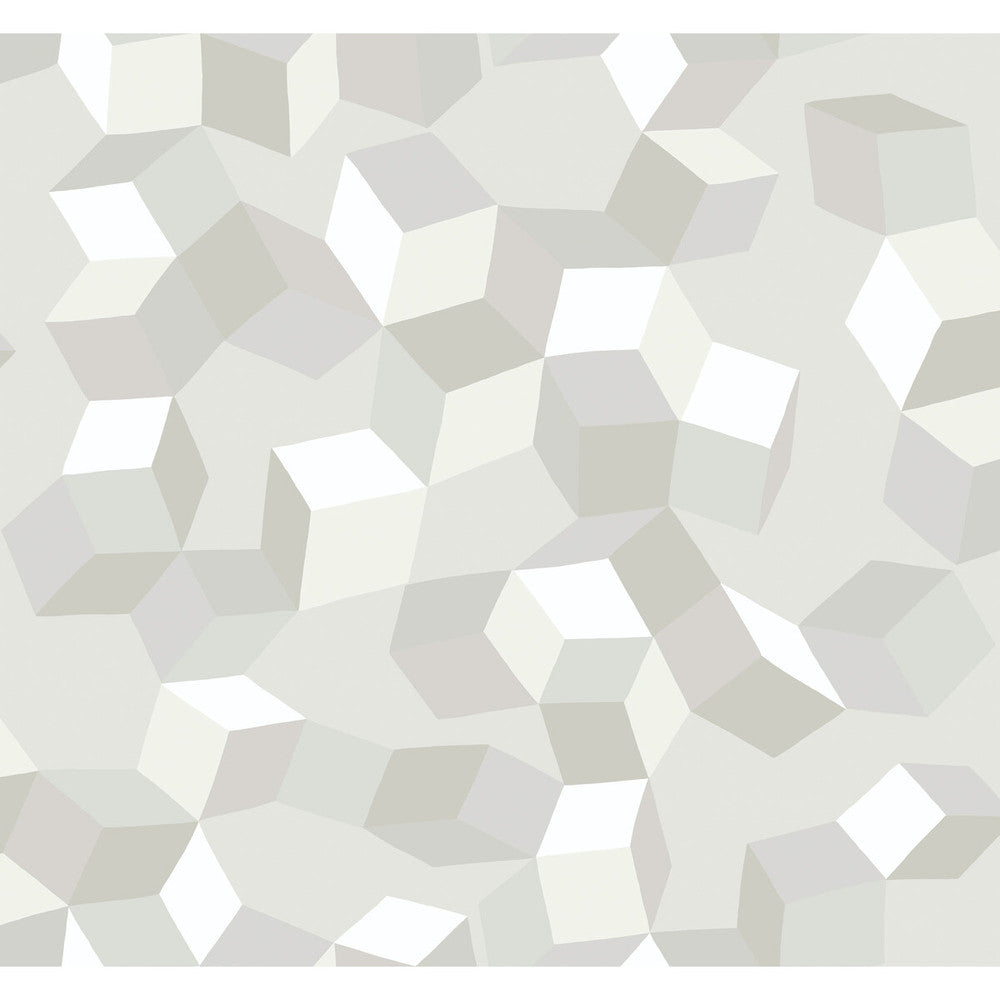Puzzle White On White by Cole & Son Designer Wallcovering COLE & SON GEOMETRIC II PAPER - 100% United Kingdom Horizontal: and Vertical: 25.2 27 - Swanky Fabrics -