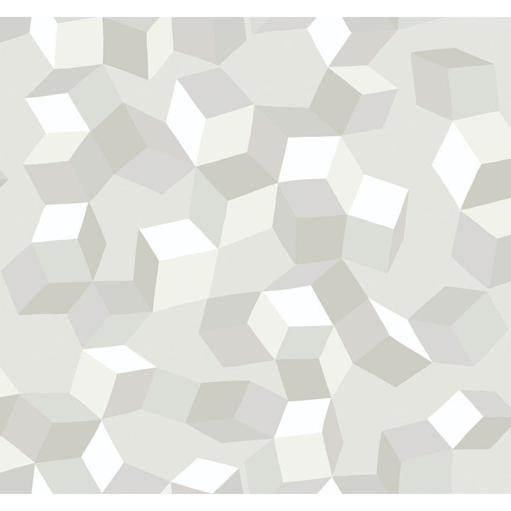 Puzzle White On White by Cole & Son Designer Wallcovering COLE & SON GEOMETRIC II PAPER - 100% United Kingdom Horizontal: and Vertical: 25.2 27 - Swanky Fabrics -