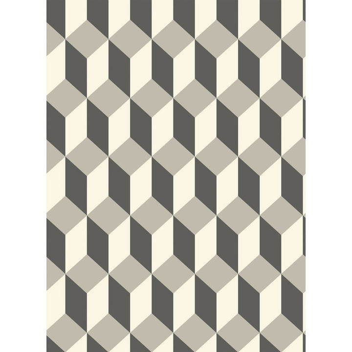 Delano Grey And Black by Cole & Son Designer Wallcovering COLE & SON GEOMETRIC II PAPER - 100% United Kingdom Horizontal: and Vertical: 9.5 21 - Swanky Fabrics -