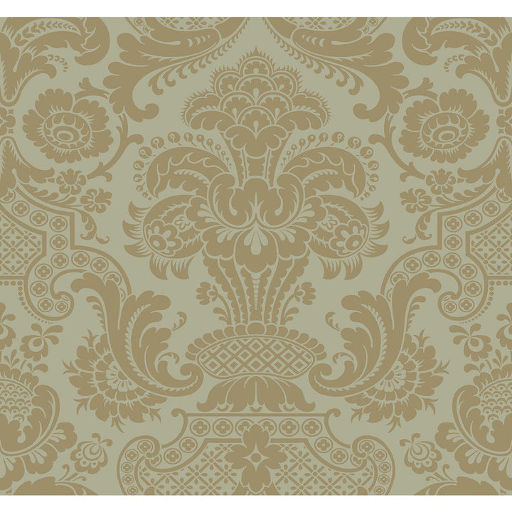 Carmen Cs Khaki by Cole & Son Designer Wallcovering COLE & SON MARIINSKY DAMASK PAPER - 100% United Kingdom Horizontal: and Vertical: 25.25 27 - Swanky Fabrics -