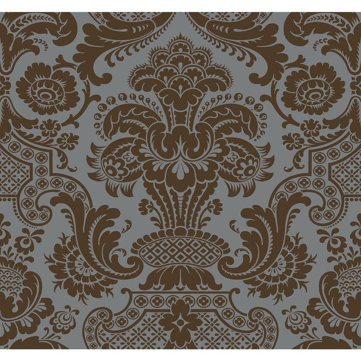Carmen Cs Charcoal by Cole & Son Designer Wallcovering COLE & SON MARIINSKY DAMASK PAPER - 100% United Kingdom - Horizontal: - and Vertical: 25.25 27 - Swanky Fabrics -