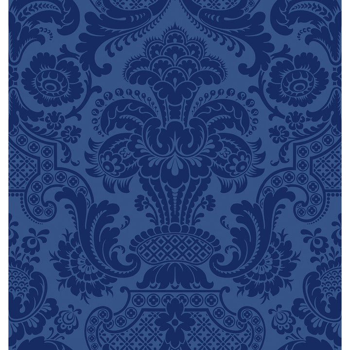 Petrouchka Blue by Cole & Son Designer Wallcovering COLE & SON MARIINSKY DAMASK PAPER - 100% United Kingdom - Horizontal: - and Vertical: 28.25 27 - Swanky Fabrics -