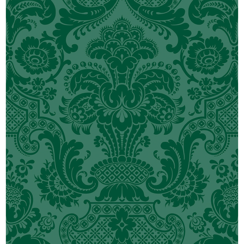 Petrouchka Green by Cole & Son Wallcovering COLE & SON MARIINSKY DAMASK PAPER - 100% United Kingdom Horizontal: and Vertical: 28.25 27 - Fabric Carolina -