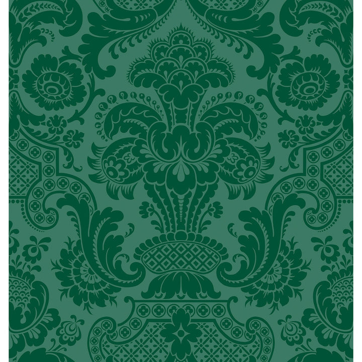 Petrouchka Green by Cole & Son Wallcovering COLE & SON MARIINSKY DAMASK PAPER - 100% United Kingdom Horizontal: and Vertical: 28.25 27 - Fabric Carolina -