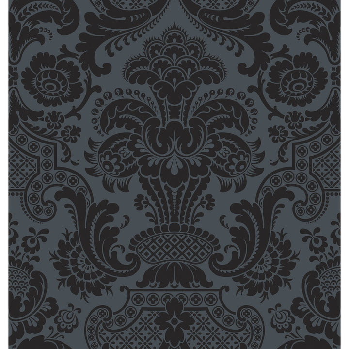 Petrouchka Charcoal by Cole & Son Wallcovering COLE & SON MARIINSKY DAMASK PAPER - 100% United Kingdom - Horizontal: - and Vertical: 28.25 27 - Fabric Carolina -