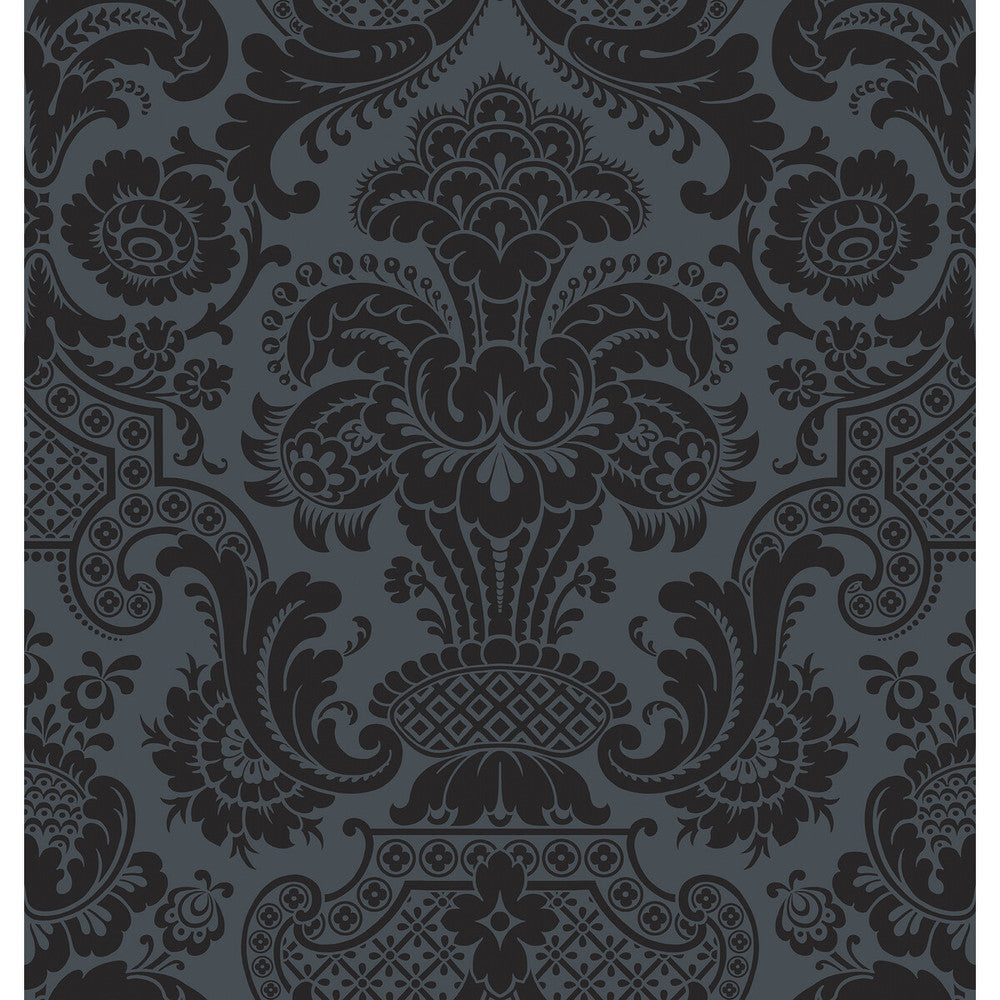 Petrouchka Charcoal by Cole & Son Wallcovering COLE & SON MARIINSKY DAMASK PAPER - 100% United Kingdom Horizontal: and Vertical: 28.25 27 - Fabric Carolina -