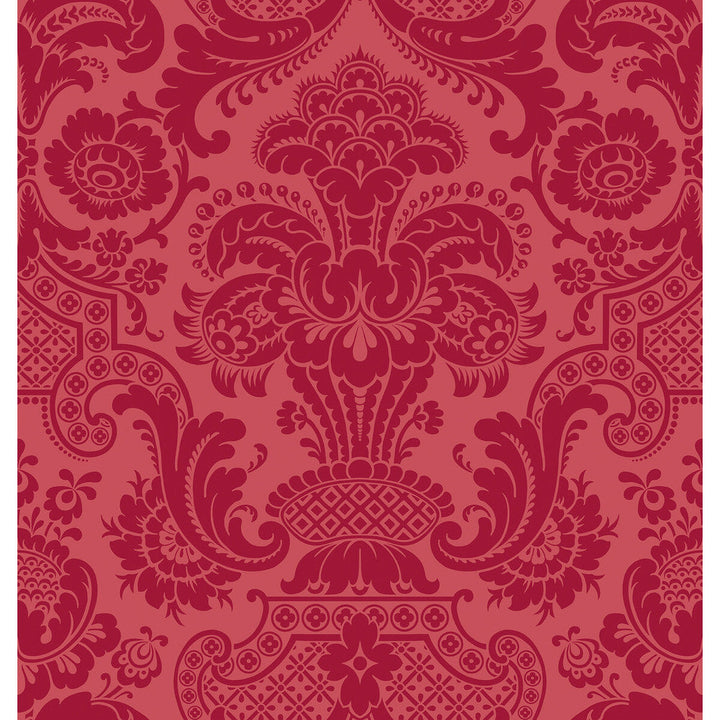 Petrouchka Red by Cole & Son Designer Wallcovering COLE & SON MARIINSKY DAMASK PAPER - 100% United Kingdom - Horizontal: - and Vertical: 28.25 27 - Swanky Fabrics -