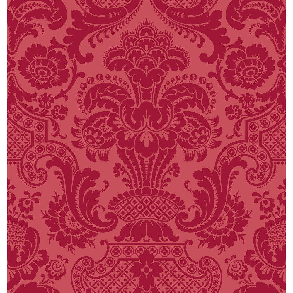 Petrouchka Red by Cole & Son Wallcovering COLE & SON MARIINSKY DAMASK PAPER - 100% United Kingdom - Horizontal: - and Vertical: 28.25 27 - Fabric Carolina -