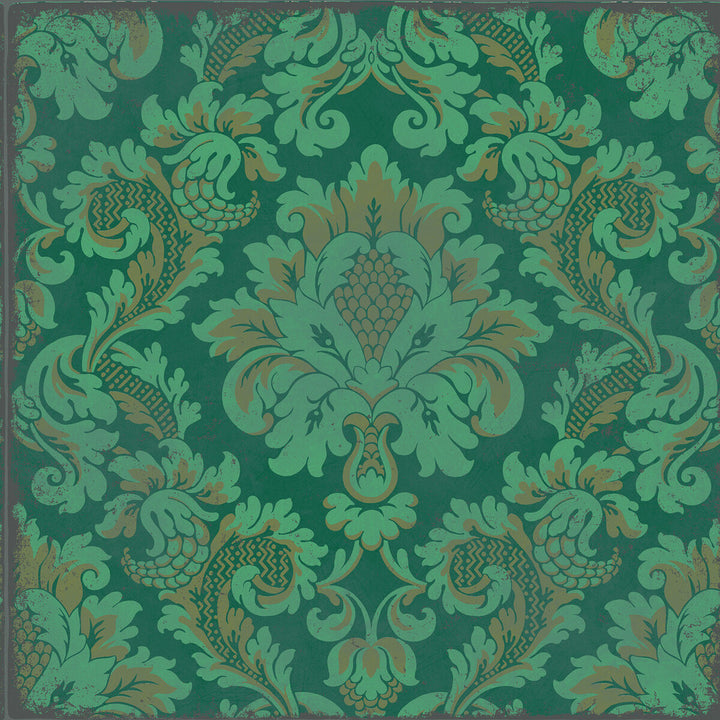 Stravinsky Green by Cole & Son Wallcovering COLE & SON MARIINSKY DAMASK PAPER - 100% United Kingdom Horizontal: and Vertical: 20.5 20.5 - Fabric Carolina -