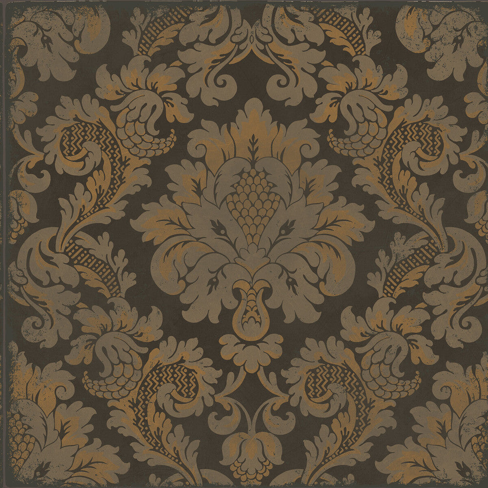 Stravinsky Charcoal & Bronze by Cole & Son Wallcovering COLE & SON MARIINSKY DAMASK PAPER - 100% United Kingdom Horizontal: and Vertical: 20.5 20.5 - Fabric Carolina -