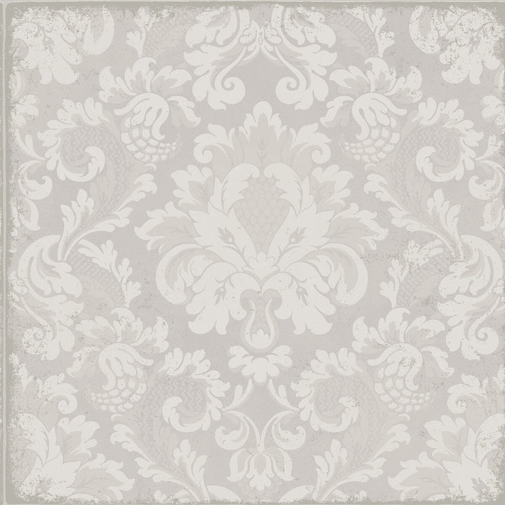 Stravinsky White by Cole & Son Designer Wallcovering COLE & SON MARIINSKY DAMASK PAPER - 100% United Kingdom - Horizontal: - and Vertical: 20.5 20.5 - Swanky Fabrics -
