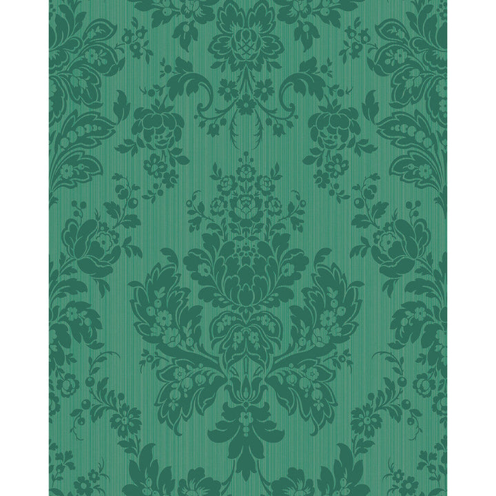 Giselle Forest Green by Cole & Son Designer Wallcovering COLE & SON MARIINSKY DAMASK PAPER - 100% United Kingdom Horizontal: and Vertical: 25.25 20.5 - Swanky Fabrics -