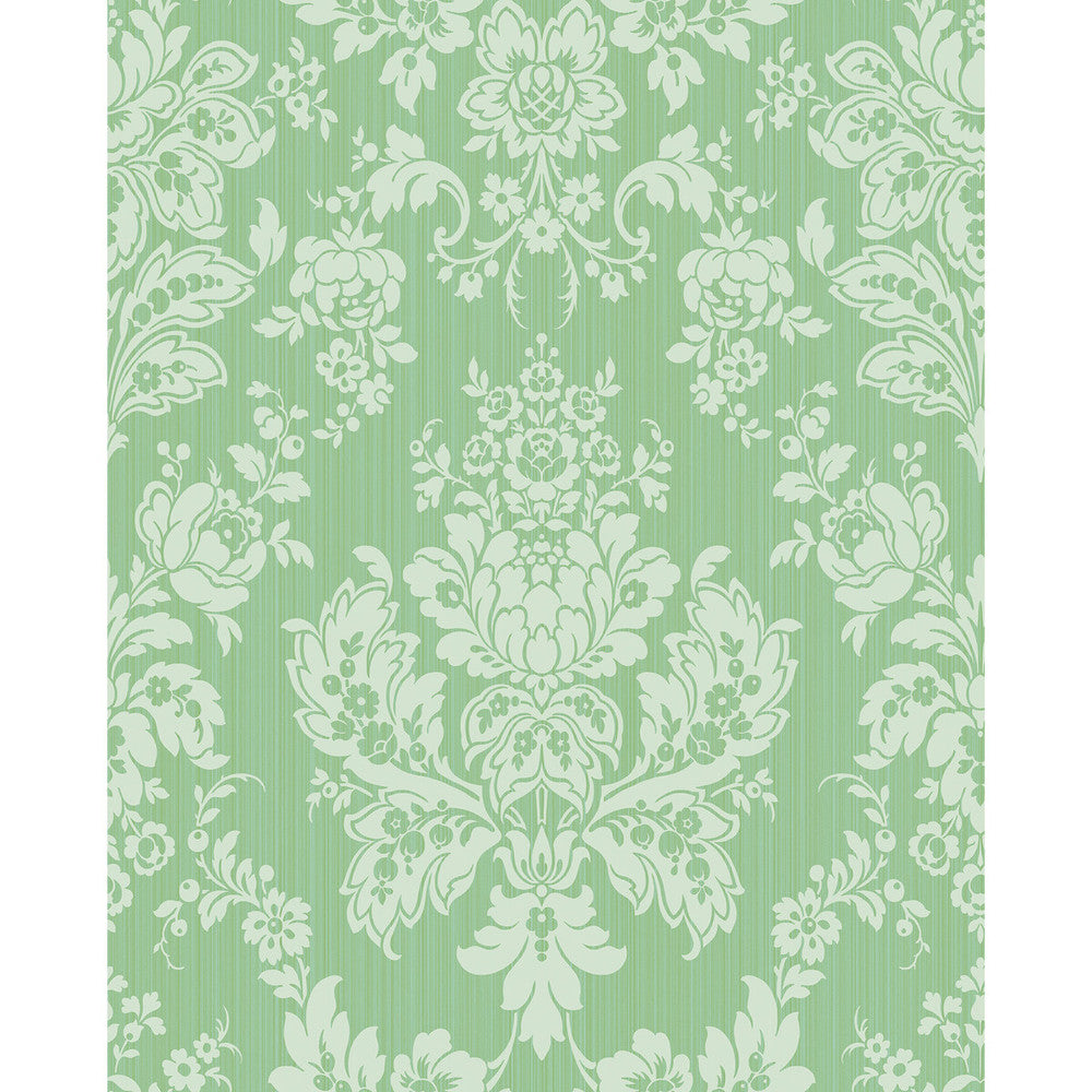 Giselle Leaf Green by Cole & Son Wallcovering COLE & SON MARIINSKY DAMASK PAPER - 100% United Kingdom - Horizontal: - and Vertical: 25.25 20.5 - Fabric Carolina -