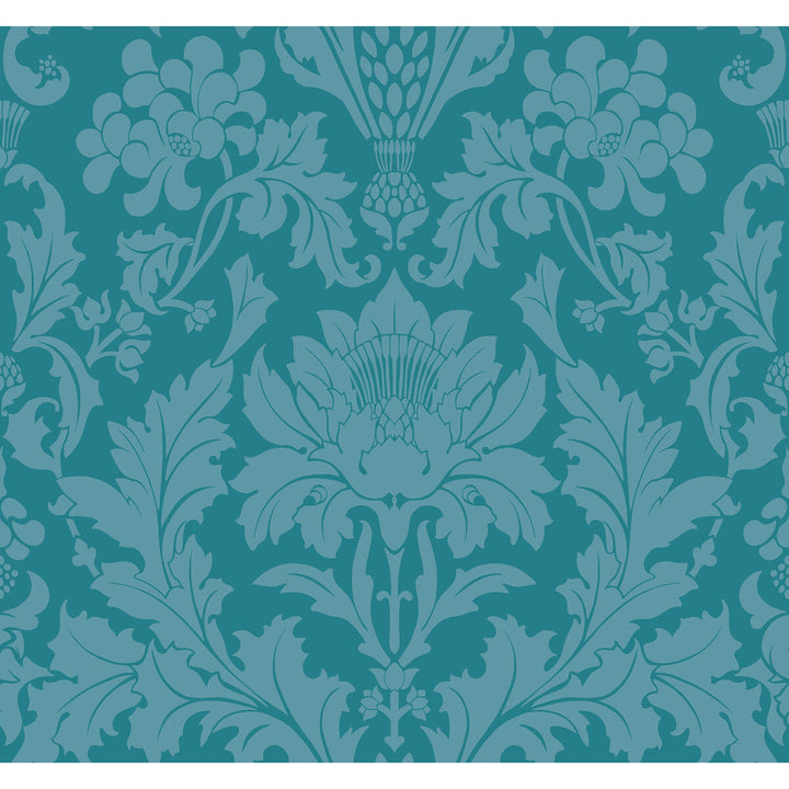 Fonteyn Teal by Cole & Son Wallcovering COLE & SON MARIINSKY DAMASK PAPER - 100% United Kingdom - Horizontal: - and Vertical: 25.25 27 - Fabric Carolina -