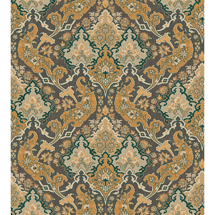 Pushkin Ginger & Charcaol by Cole & Son Wallcovering COLE & SON MARIINSKY DAMASK PAPER - 100% United Kingdom - Horizontal: - and Vertical: 15 27 - Fabric Carolina -