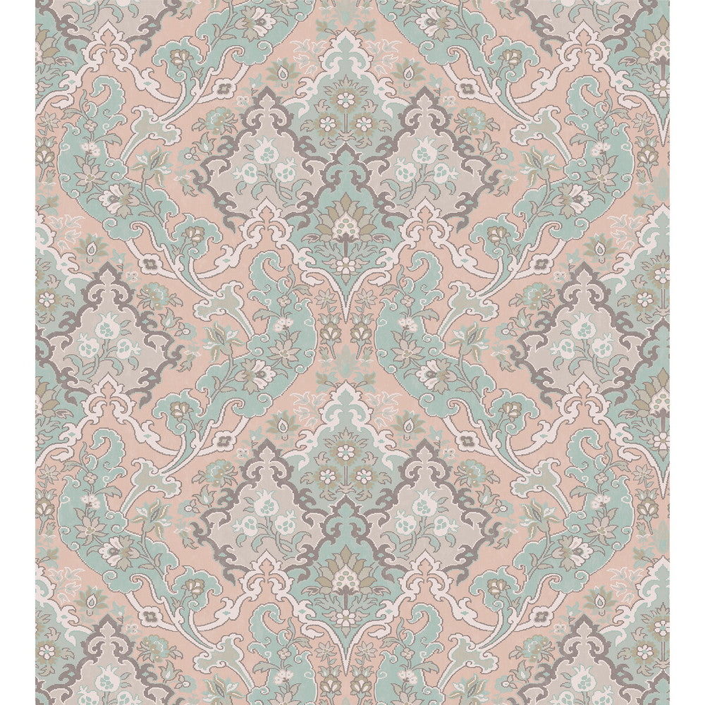 Pushkin Pastel Multi by Cole & Son Wallcovering COLE & SON MARIINSKY DAMASK PAPER - 100% United Kingdom - Horizontal: - and Vertical: 15 27 - Fabric Carolina -