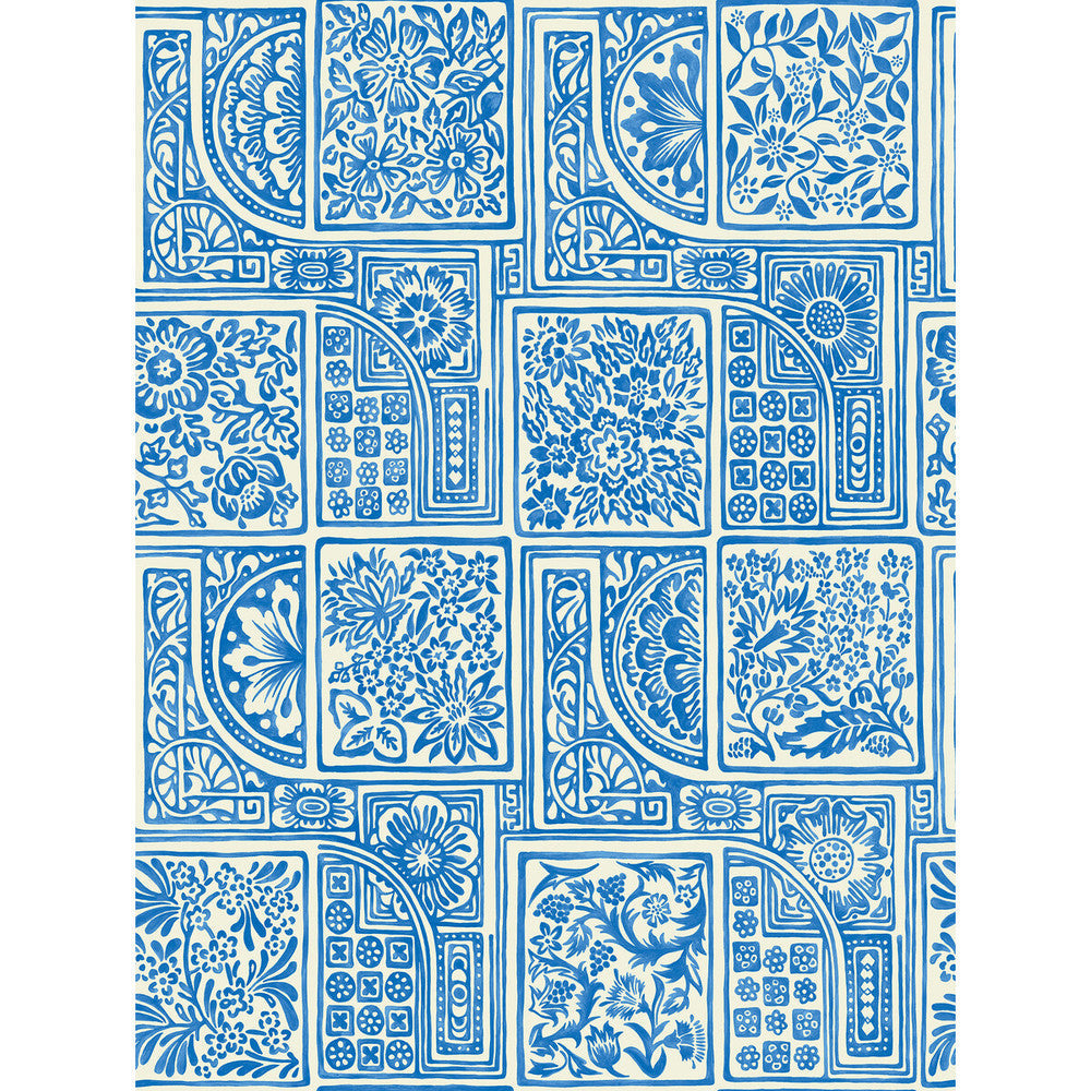 Bellini Blue & White by Cole & Son Designer Wallcovering COLE & SON MARIINSKY DAMASK PAPER - 100% United Kingdom Horizontal: and Vertical: 27.5 20.5 - Swanky Fabrics -