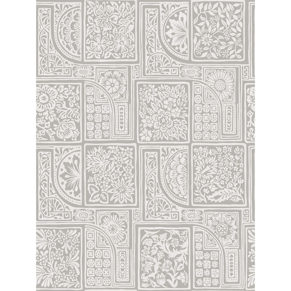 Bellini Grey & White by Cole & Son Designer Wallcovering COLE & SON MARIINSKY DAMASK PAPER - 100% United Kingdom Horizontal: and Vertical: 27.5 20.5 - Swanky Fabrics -