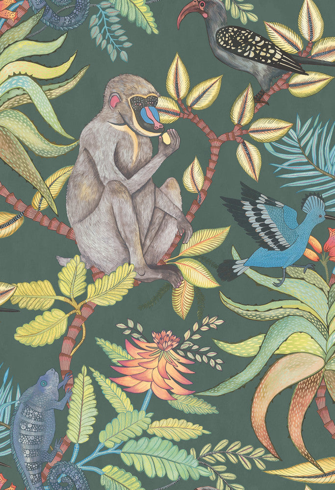 Savuti Dark Petrol Multi by Cole & Son Wallcovering