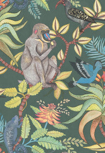 Savuti Dark Petrol Multi by Cole & Son Wallcovering