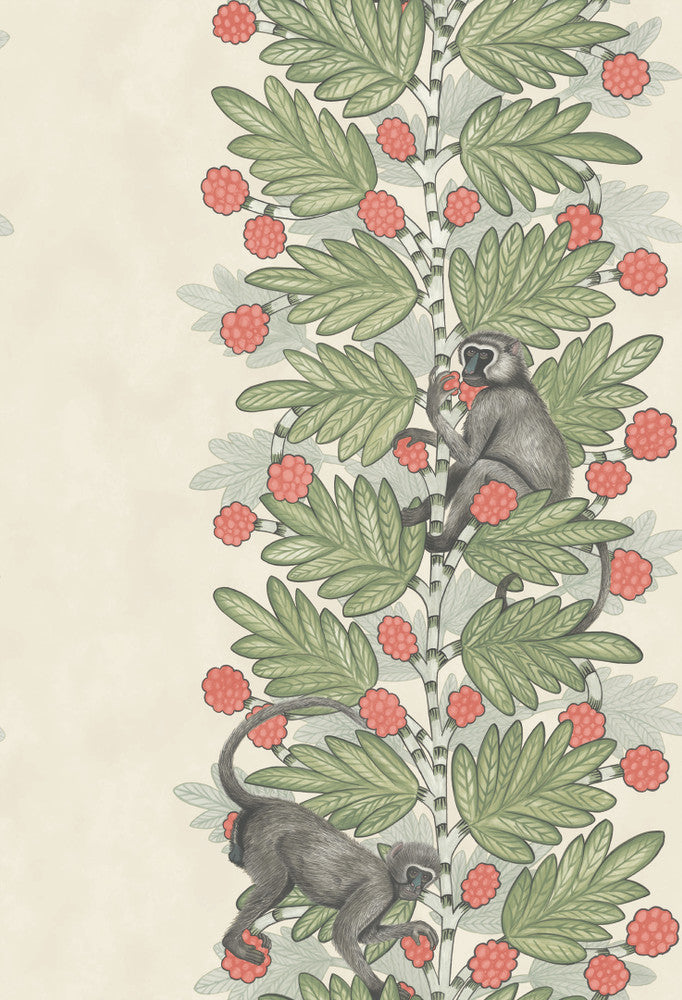 Acacia Green & Coral Berries by Cole & Son Wallcovering