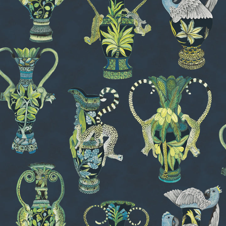 Khulu Vases Midnight by Cole & Son Wallcovering