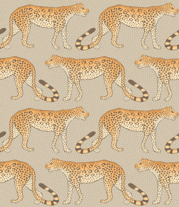 Leopard Walk Stone & Orange by Cole & Son Wallcovering