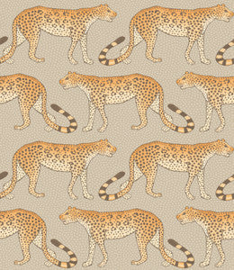 Leopard Walk Stone & Orange by Cole & Son Wallcovering