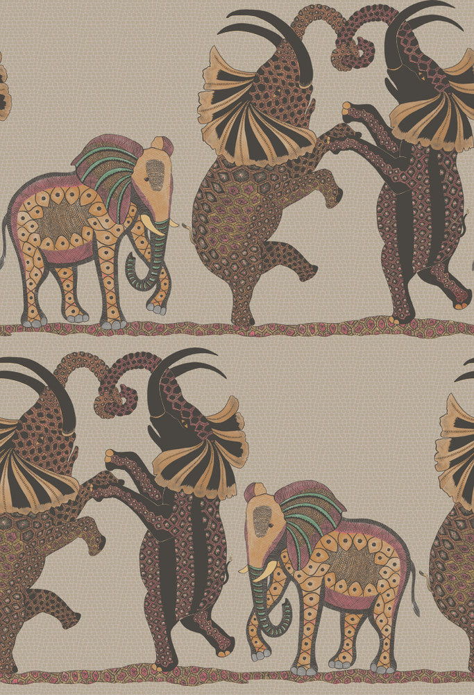 Safari Dance Red & Linen by Cole & Son Wallcovering