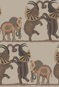 Safari Dance Red & Linen by Cole & Son Wallcovering