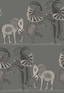 Safari Dance Charcoal Black & White by Cole & Son Wallcovering
