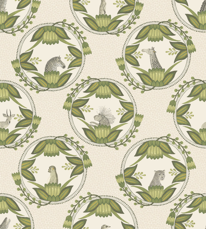 Ardmore Cameos Stone & Green by Cole & Son Wallcovering