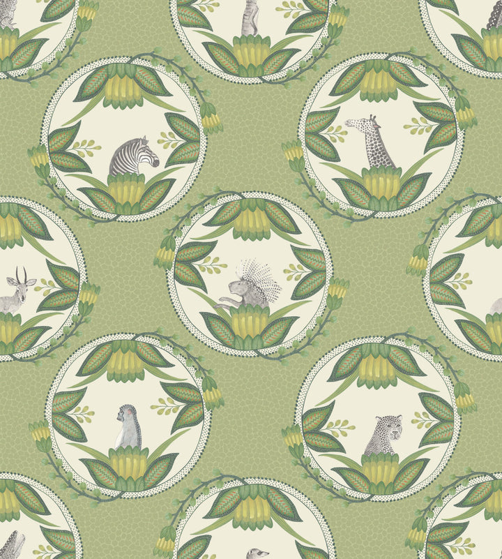 Ardmore Cameos Green by Cole & Son Wallcovering