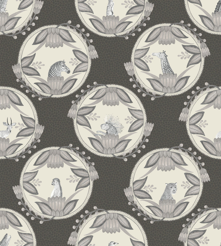 Ardmore Cameos Black & White by Cole & Son Wallcovering