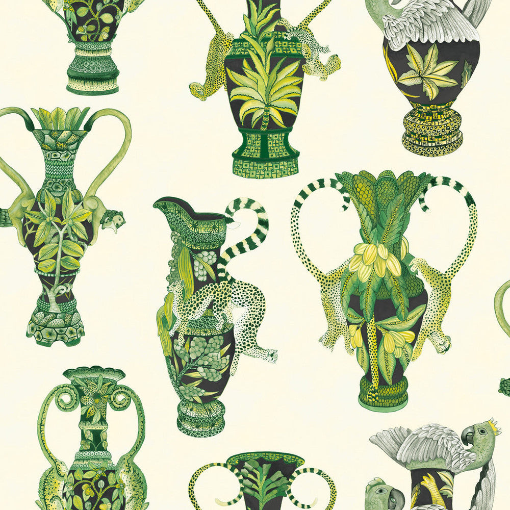 Khulu Vases Green & White by Cole & Son Wallcovering Cole & Son Wallcovering Khulu Vases Green & WhiteWallcovering COLE & SON ARDMORE PAPER - 100% United Kingdom </p><p>Repeat: H: , V: 27 27 - Fabric Carolina -