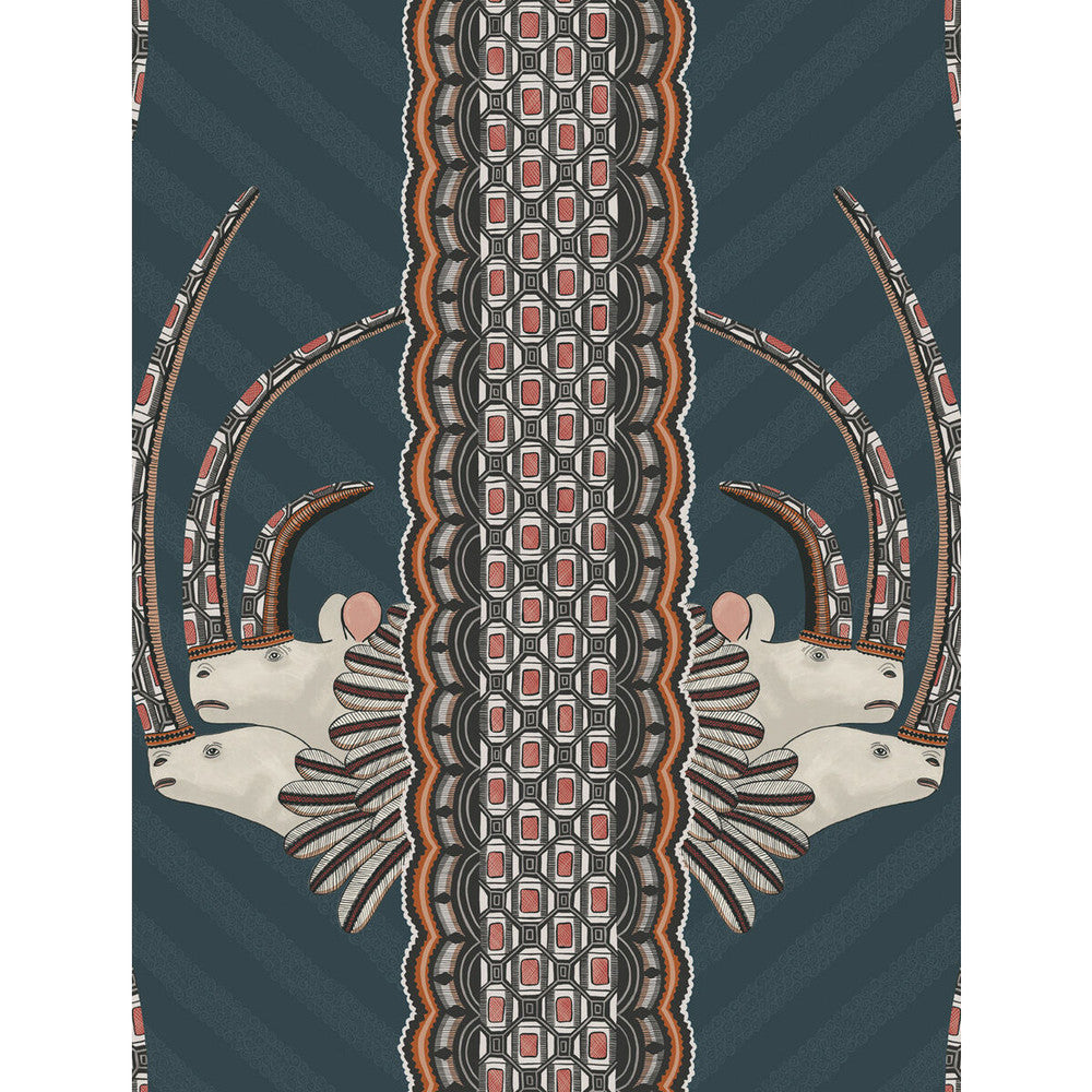 Jabu Blue by Cole & Son Designer Wallcovering COLE & SON ARDMORE PAPER - 100% United Kingdom Horizontal: and Vertical: 27 20.5 - Swanky Fabrics -