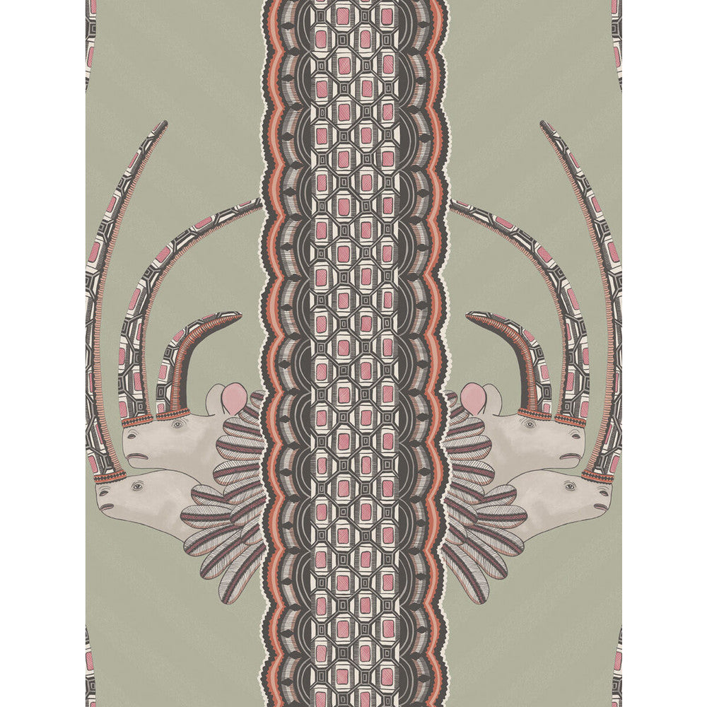 Jabu Olive & Pink by Cole & Son Wallcovering COLE & SON ARDMORE PAPER - 100% United Kingdom - Horizontal: - and Vertical: 27 20.5 - Fabric Carolina -