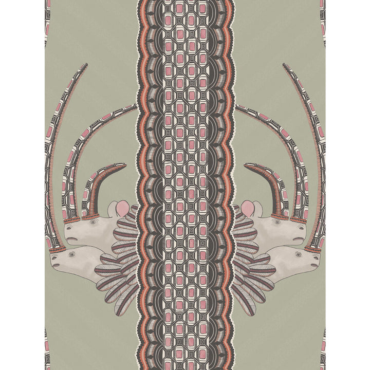 Jabu Olive & Pink by Cole & Son Wallcovering COLE & SON ARDMORE PAPER - 100% United Kingdom - Horizontal: - and Vertical: 27 20.5 - Fabric Carolina -
