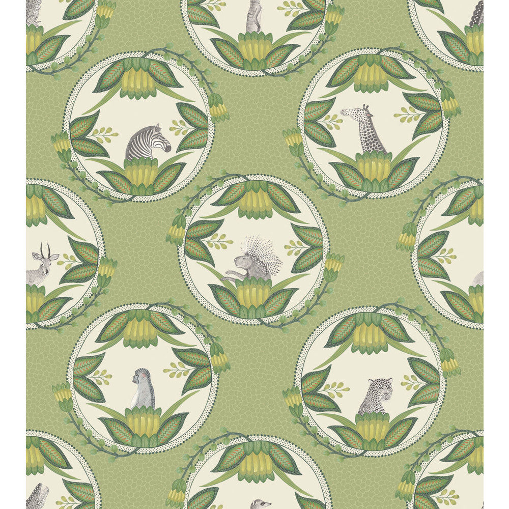 Ardmore Cameos Green by Cole & Son Wallcovering COLE & SON ARDMORE PAPER - 100% United Kingdom - Horizontal: - and Vertical: 30 27 - Fabric Carolina -