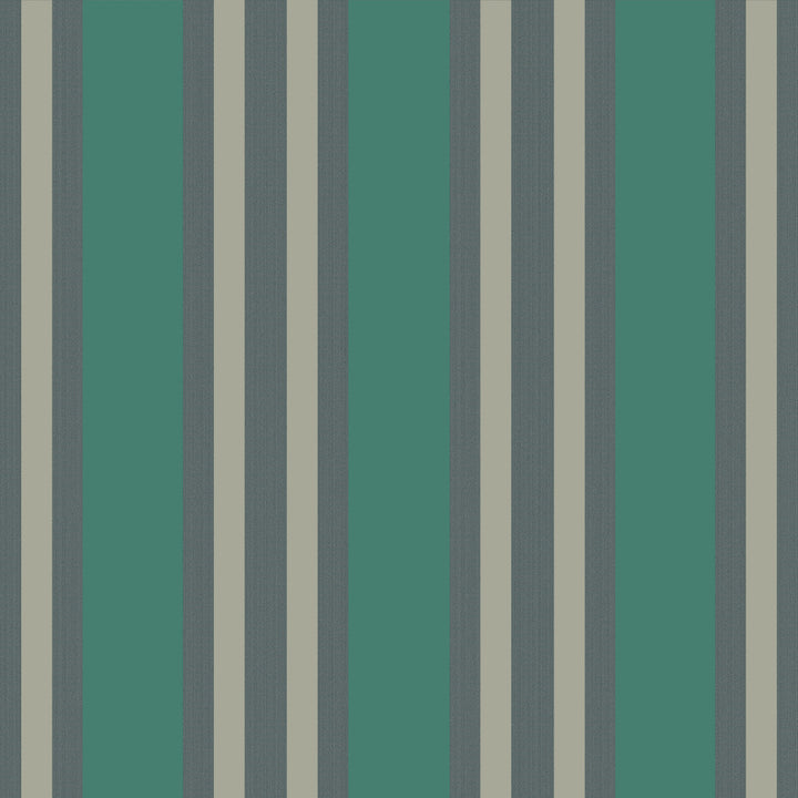 Polo Stripe Teal/Gilver by Cole & Son Wallcovering