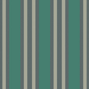 Polo Stripe Teal/Gilver by Cole & Son Wallcovering