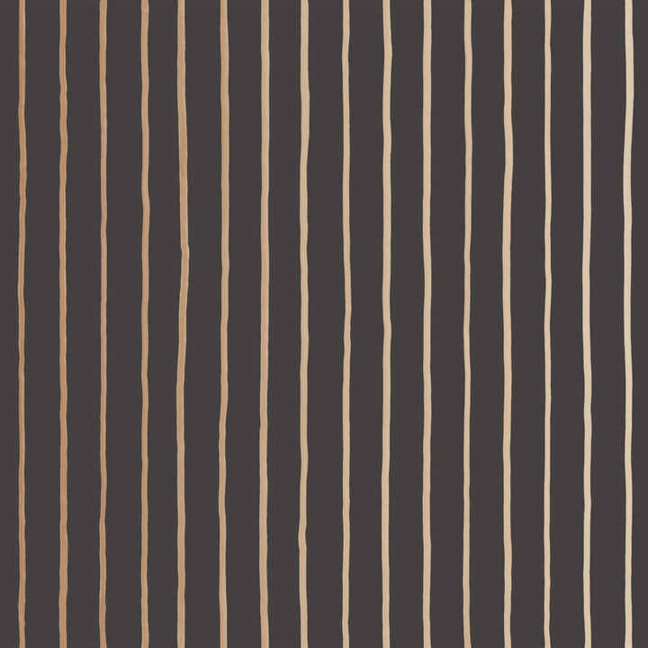 College Stripe Charcoal+Gold by Cole & Son Wallcovering