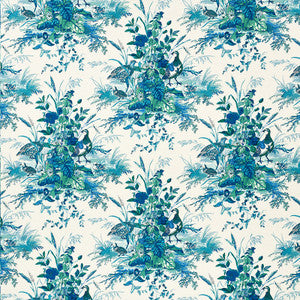 Quail Meadow Peacock 1106044 by Schumacher Fabric