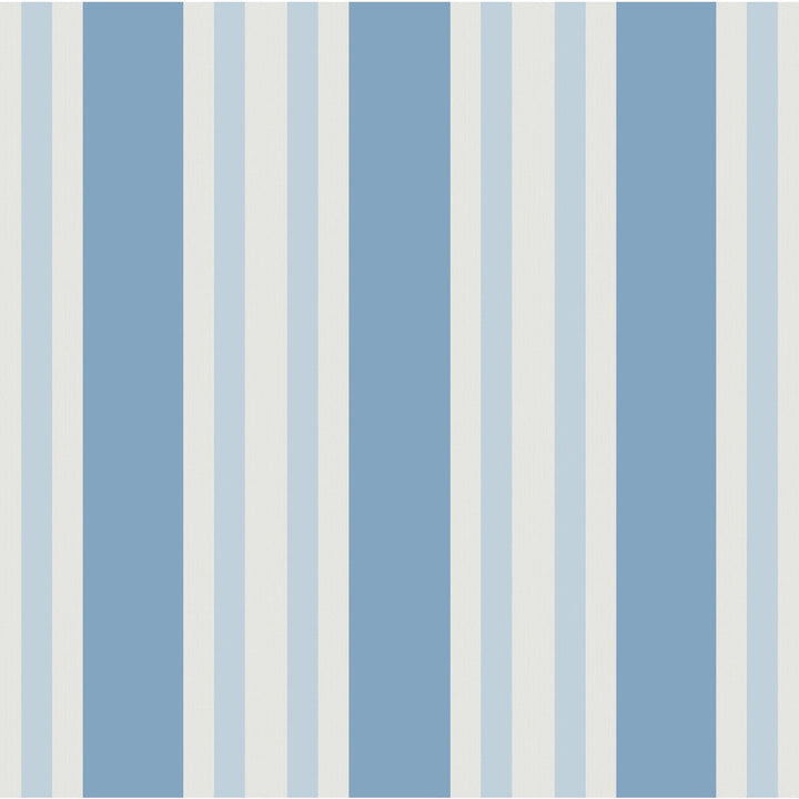 Polo Stripe Blue by Cole & Son Designer Wallcovering COLE & SON MARQUEE STRIPES PAPER - 100% United Kingdom Horizontal: 20.5 and Vertical: 0 20.5 - Swanky Fabrics -