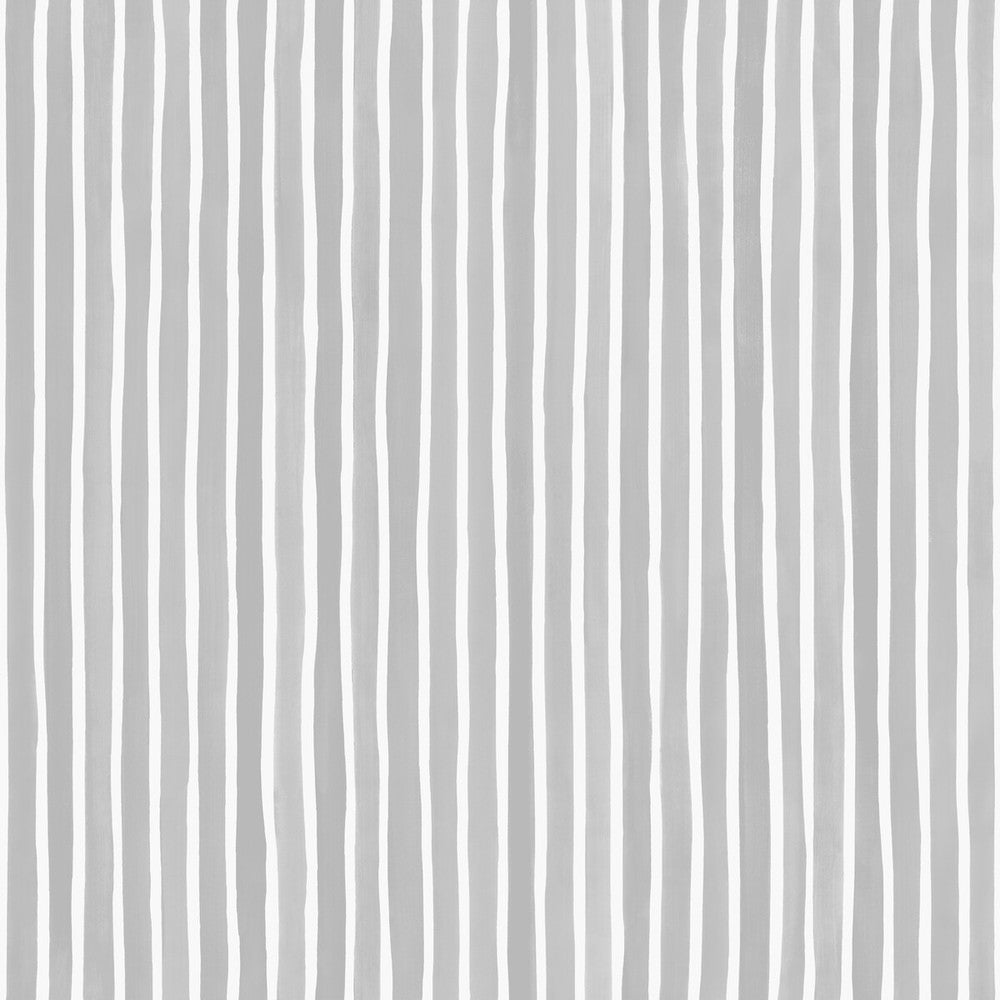 Croquet Stripe Soft Grey by Cole & Son Designer Wallcovering COLE & SON MARQUEE STRIPES PAPER - 100% United Kingdom Horizontal: 20.5 and Vertical: 0 20.5 - Swanky Fabrics -