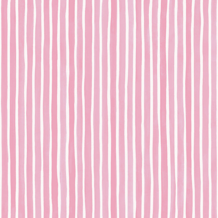 Croquet Stripe Soft Pink by Cole & Son Designer Wallcovering COLE & SON MARQUEE STRIPES PAPER - 100% United Kingdom Horizontal: 20.5 and Vertical: 0 20.5 - Swanky Fabrics -