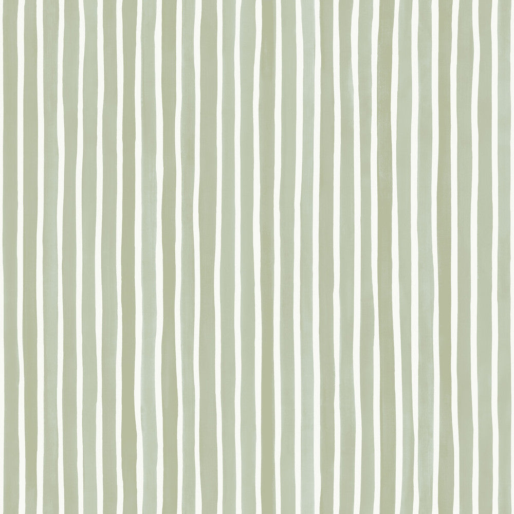 Croquet Stripe Olive by Cole & Son Wallcovering COLE & SON MARQUEE STRIPES PAPER - 100% United Kingdom Horizontal: 20.5 and Vertical: 0 20.5 - Fabric Carolina -