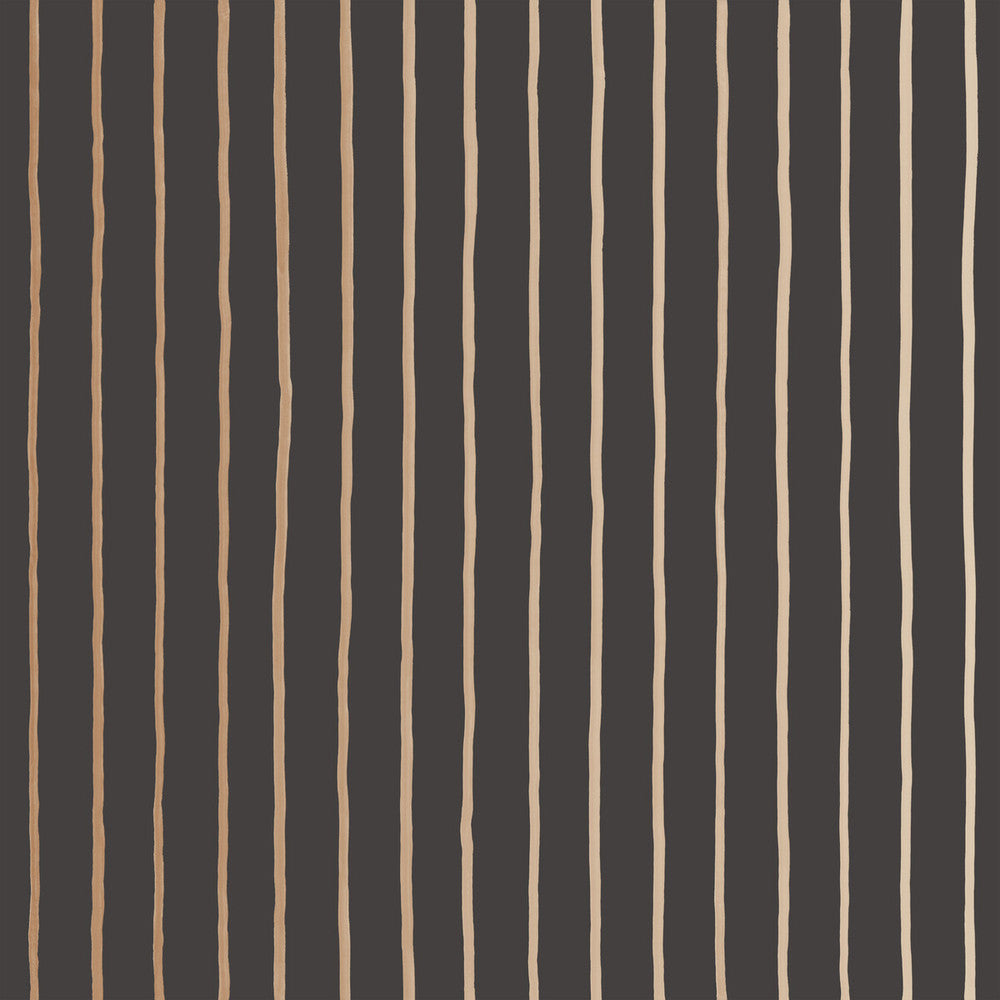 College Stripe Charcoal+Gold by Cole & Son Wallcovering COLE & SON MARQUEE STRIPES PAPER - 100% United Kingdom Horizontal: 20.5 and Vertical: 0 20.5 - Fabric Carolina -