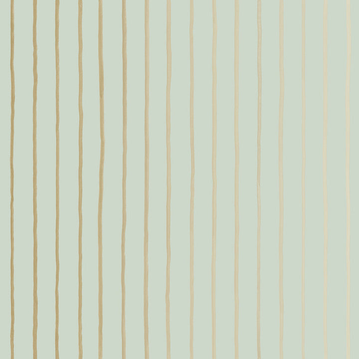 College Stripe Duck Egg+Gilver by Cole & Son Designer Wallcovering COLE & SON MARQUEE STRIPES PAPER - 100% United Kingdom - Horizontal: 20.5 and Vertical: 0 20.5 - Swanky Fabrics -