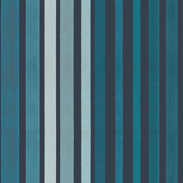 Carousel Stripe Blue by Cole & Son Designer Wallcovering COLE & SON MARQUEE STRIPES PAPER - 100% United Kingdom Horizontal: 20.5 and Vertical: 20.5 - Swanky Fabrics -